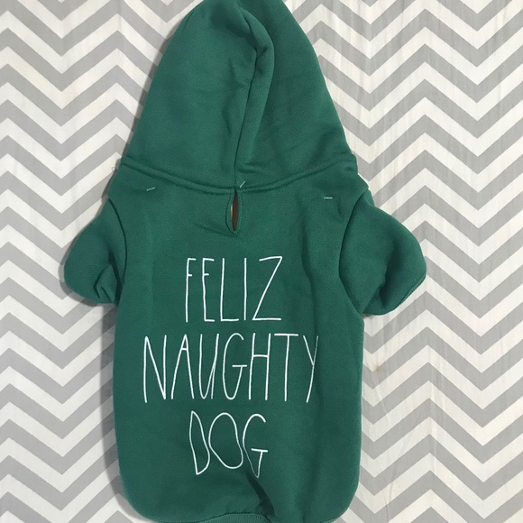 🌻 NWT Rae Dunn Christmas Holiday Feliz Naughty Dog Hooded Outfit/… - Picture 1 of 8